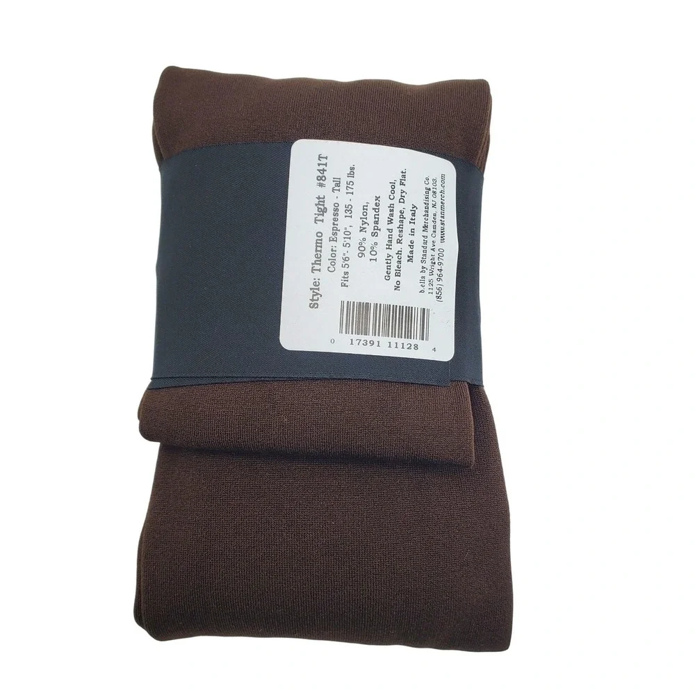 Brown Fleece Lined Tights Tall Espresso B.ella Thermo Cozy Winter Warm Footed T